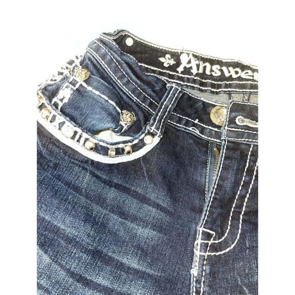 Answer Me Rhinestone Bootcut Jeans - Picture 3 of 7